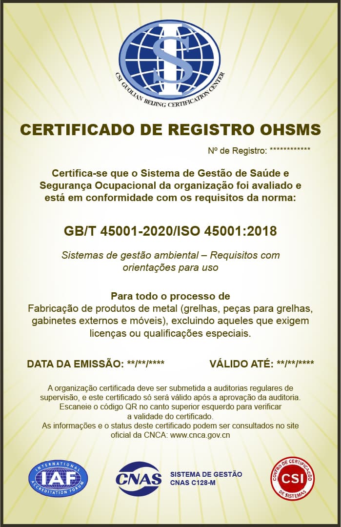 ISO 45001:2018 Saúde e Segurança Ocupacional EMBERA